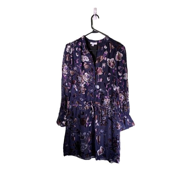 Carolina Belle Purple Floral Velvet Burnout Dress Size 8 Whimsigoth Moody Witchy - Picture 1 of 8
